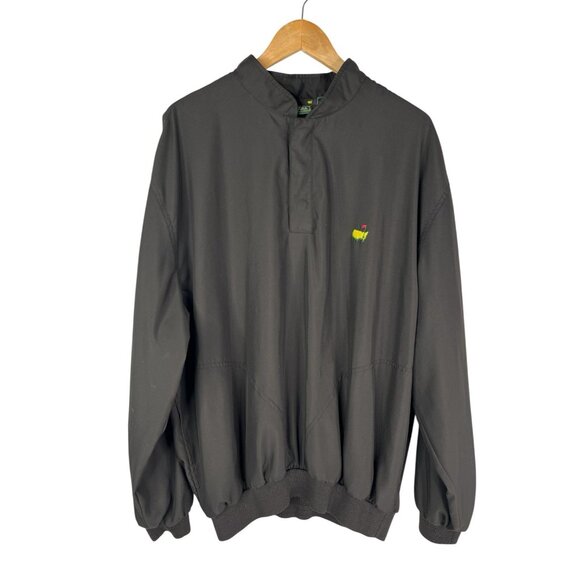 MASTERS COLLECTION Men's Black 1/4 Button Logo Long Sleeve Popover Top XL - Picture 1 of 6